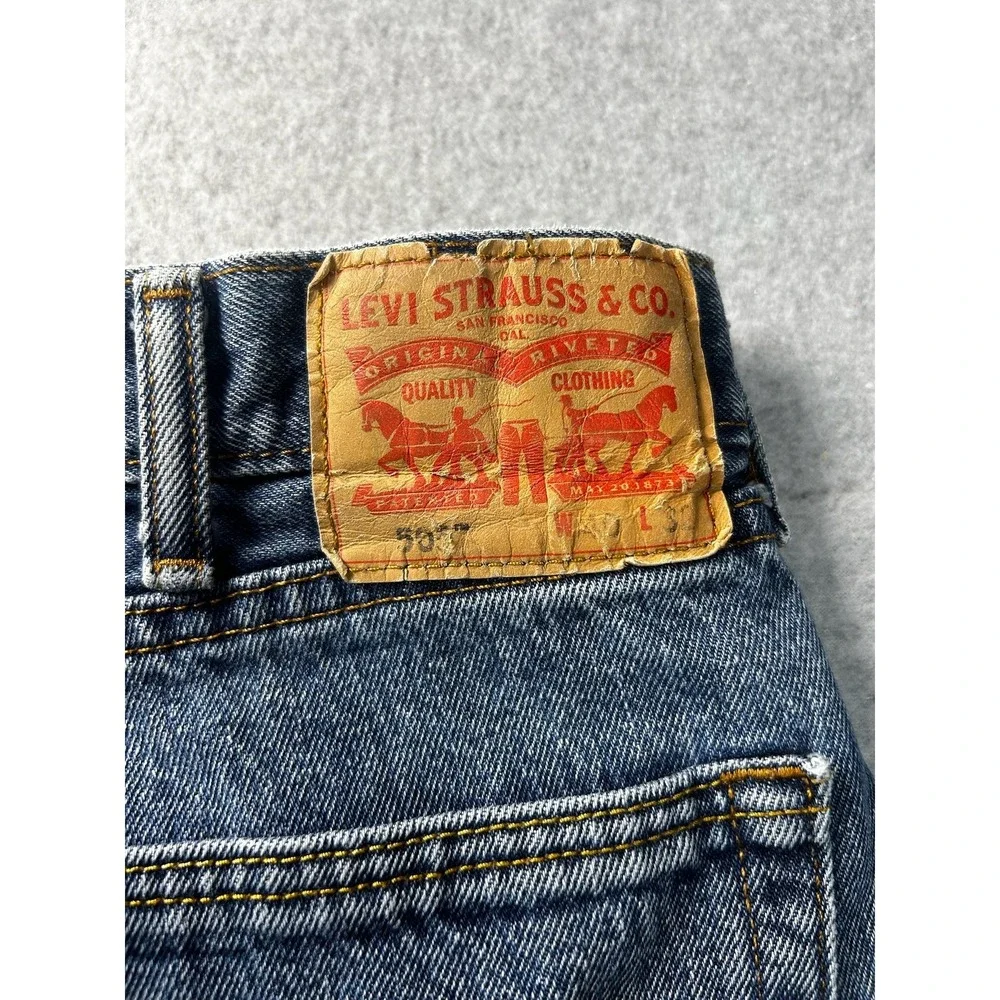 Levis 505 Mens Jeans 38x30 Blue Denim Straight Leg‎ Regular Fit Classic